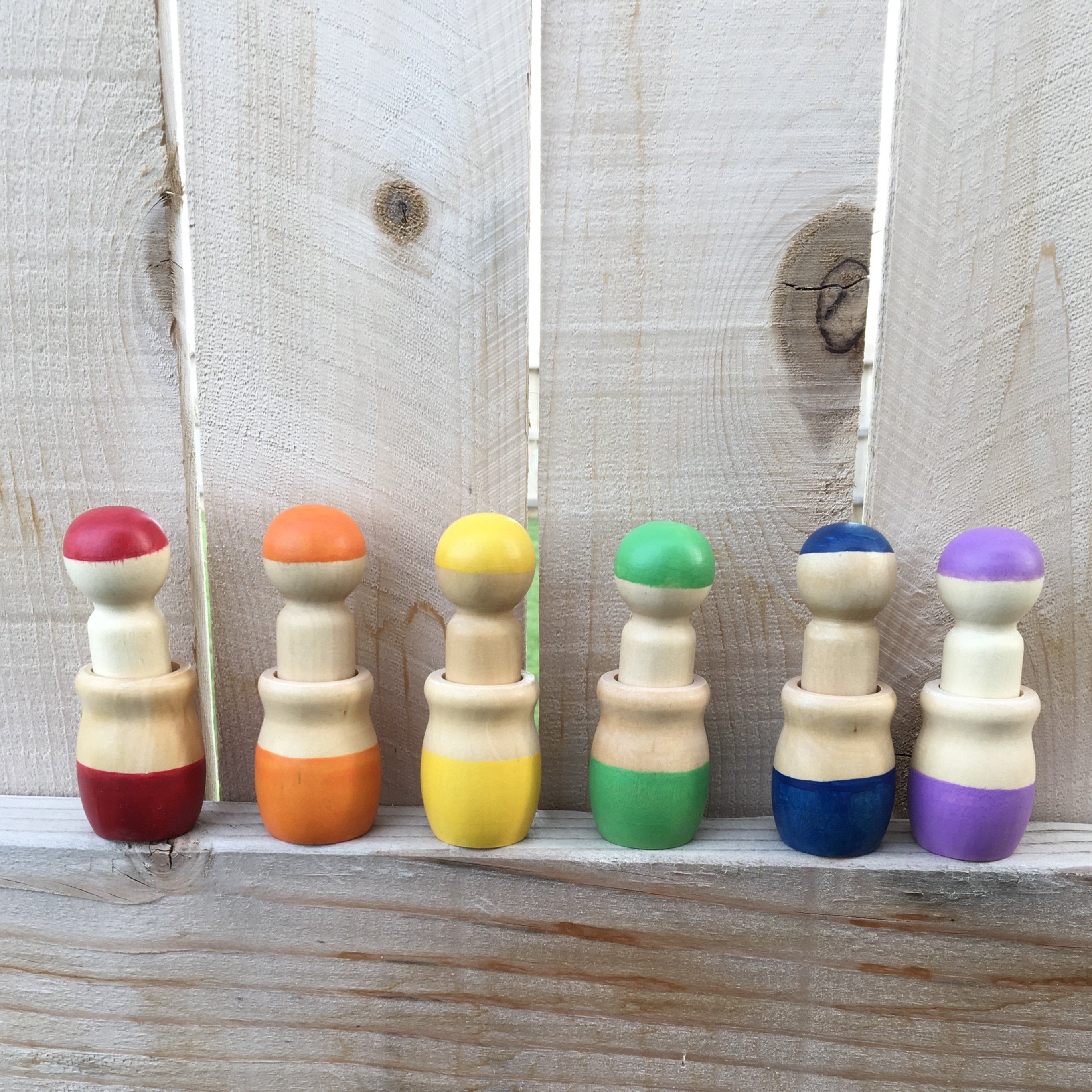 Rainbow Pegs in cups