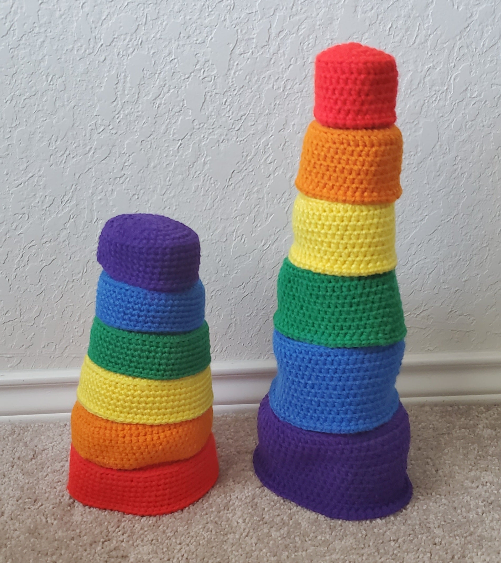 Rainbow Crochet Nesting Bowls & Cups