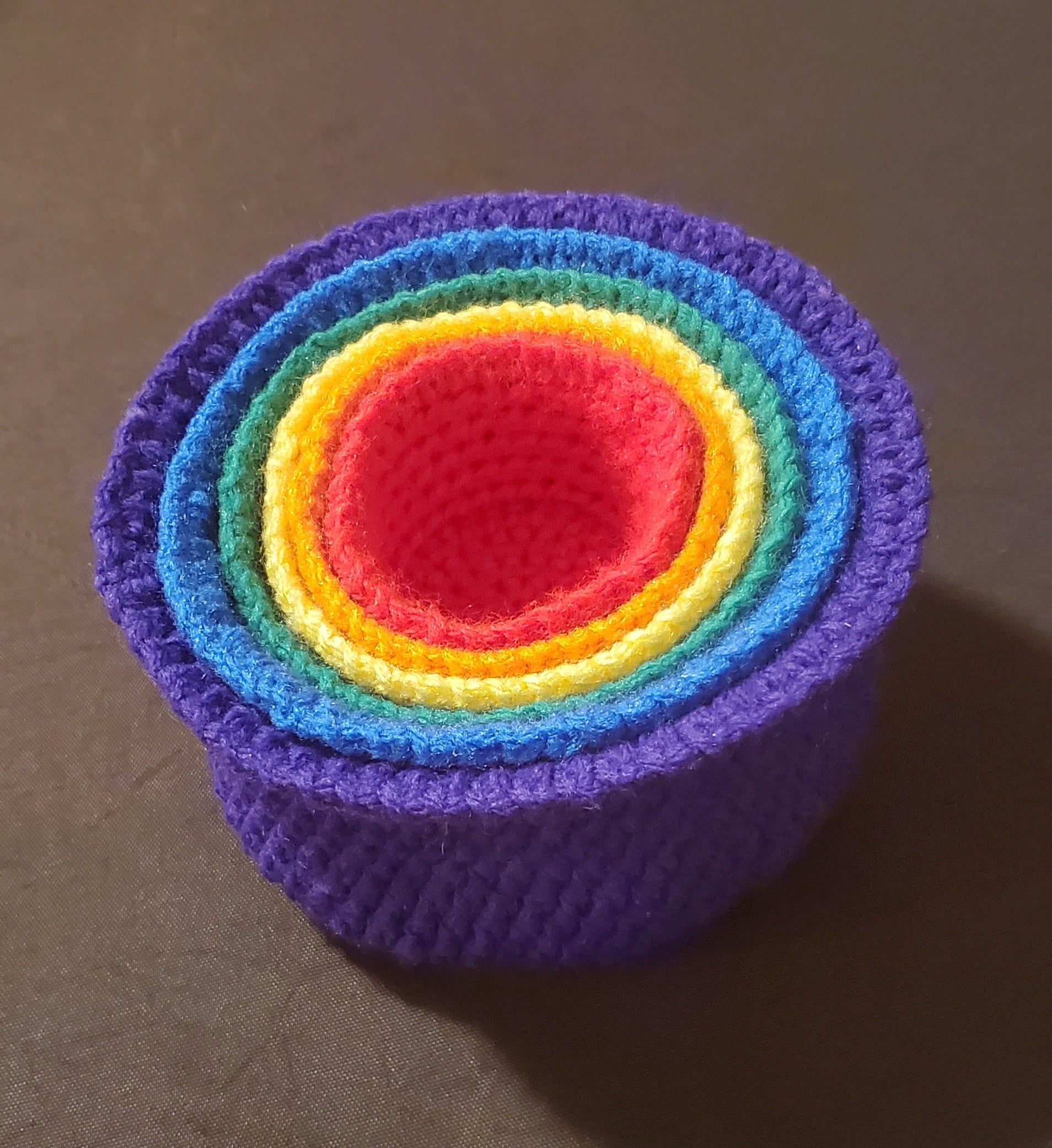 Rainbow Crochet Nesting Bowls & Cups