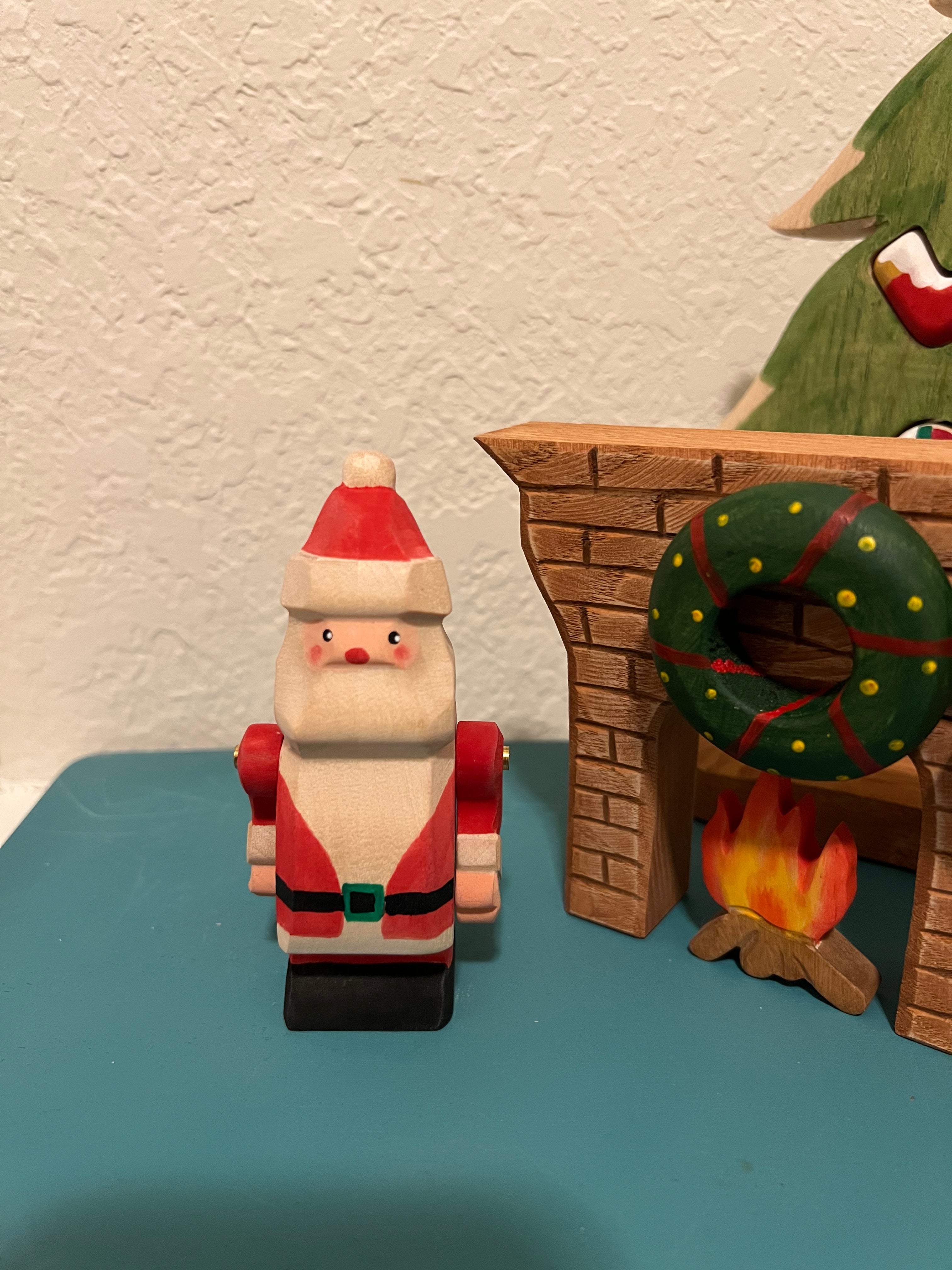 Santa Wood Figurine